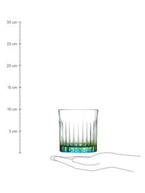 Pohár z dvojfarebného krištáľového skla Gipsy, 6 ks, Priehľadná, zelonožltá, tyrkysová