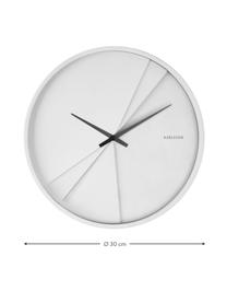 Horloge murale blanche Layered Lines, Blanc, noir, Ø 30 cm