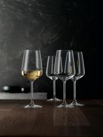 Kristall-Weißweingläser Style, 4 Stück, Kristallglas

Bring den Glanz von Kristallglas auf Deinen Esstisch! Das Glas ist außergewöhnlich transparent und schwer, dadurch fühlt es sich wertig an und sieht gleichzeitig auch noch gut aus. Zudem machen die filigranen Schliffe jedes Stück zu einem besonderen It-Piece, das sowohl praktisch als auch schön ist., Transparent, Ø 9 x H 22 cm, 440 ml