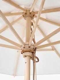 Sombrilla redonda Classic, tamaños diferentes, Estructura: madera de fresno, lacada, Blanco crema, madera clara, Ø 210 x Al 251 cm