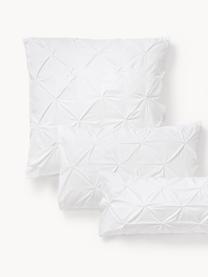 Funda de almohada de percal en look origami Brody, Blanco, An 45 x L 110 cm