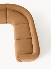 Canapé d'angle modulable 4 places en tissu bouclé Sofia, Bouclé brun clair, larg. 318 x prof. 298 cm, méridienne à droite