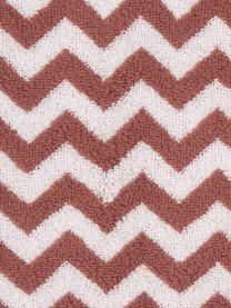 Set 3 asciugamani con motivo a zigzag Liv, Terracotta, bianco crema, Set in varie misure