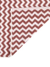 Set 3 asciugamani con motivo a zigzag Liv, Terracotta, bianco crema, Set in varie misure