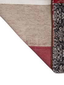 Tappeto con disegno patchwork Multi, Retro: Miscela di cotone, rivest, Rosso, beige, nero, Larg. 140 x Lung. 200 cm (taglia S)