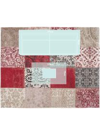 Tappeto con disegno patchwork Multi, Retro: Miscela di cotone, rivest, Rosso, beige, nero, Larg. 140 x Lung. 200 cm (taglia S)