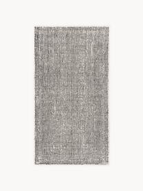 Tapis à poils ras tissé à la main Mansa, 56 % laine certifiée RWS, 44 % viscose, Noir, blanc crème, larg. 80 x long. 150 cm (taille XS)