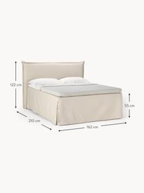 Letto boxspring premium Violet, Materasso: nucleo a 5 zone di molle , Piedini: legno massiccio di betull, Tessuto beige chiaro, Larg. 180 x lung. 200 cm, grado di durezza H3