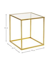 Table d'appoint avec plateau en verre Maya, Transparent, couleur dorée, larg. 45 x haut. 50 cm