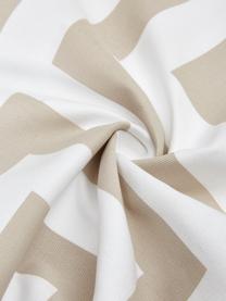 Katoenen kussenhoes Bram met grafisch patroon, 100% katoen, Beige, wit, B 45 x L 45 cm