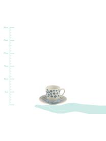 Espressotassen Marea mit bunten Designs, 12er-Set, Porzellan, Blau, Weiß, Gelb, Ø 6 x H 6 cm