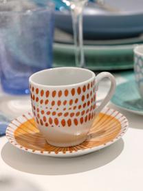 Espressotassen Marea mit bunten Designs, 12er-Set, Porzellan, Blau, Weiss, Gelb, Ø 6 x H 6 cm