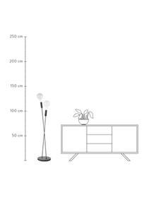 Kleine vloerlamp Twint in zwart, Lamp: gepoedercoat metaal, Zwart, Ø 25 x H 137 cm