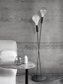 Petit lampadaire noir ampoule nue Twint, Noir, Ø 25 x haut. 137 cm