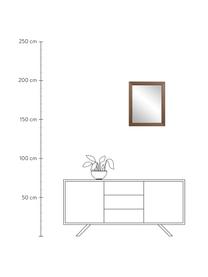 Wandspiegel Wilany mit Holzrahmen, Rahmen: Holz, Spiegelfläche: Spiegelglas, Dunkelbraun, 47 x 58 cm