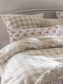 Flanelová posteľná bielizeň so sobmi Rudolph, Červená, krémová