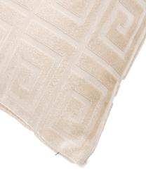 Dubbelzijdige fluwelen kussenhoes Romario in licht-/donkerbeige, Fluweel (100% polyester), Zandkleurig, 40 x 60 cm