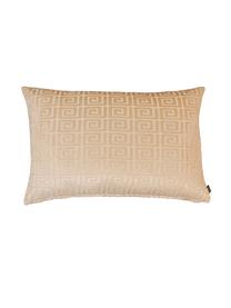 Dubbelzijdige fluwelen kussenhoes Romario in licht-/donkerbeige, Fluweel (100% polyester), Zandkleurig, 40 x 60 cm