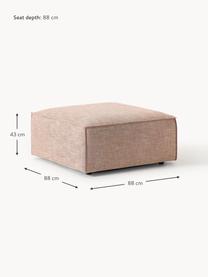 Sofa-Hocker Lennon aus Leinen-Mix, Bezug: 50 % Viskose, 25 % Leinen, Gestell: Fichtenholz, Sperrholz, m, Füße: Kunststoff Dieses Produkt, Leinen-Mix Rostrot, B 88 x T 88 cm