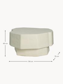 Beton-Couchtisch Staffa in organischer Form, Beton, glasfaserverstärkt, Off White, matt, B 84 x T 76 cm