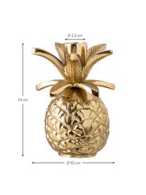 Design kandelaar Pineapple, Gelakt aluminium, Goudkleurig, Ø 10 x H 14 cm