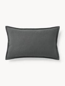 Housse de coussin en coton Vicky, 100% coton, Gris foncé, larg. 30 x long. 50 cm