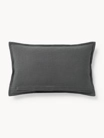 Housse de coussin en coton Vicky, 100% coton, Gris foncé, larg. 30 x long. 50 cm