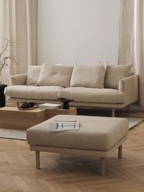 Sofa-Hocker Adrian, Bezug: 47 % Viskose, 23 % Baumwo, Gestell: Sperrholz, Füße: Eichenholz, geölt Dieses , Webstoff Beige, B 90 x T 90 cm