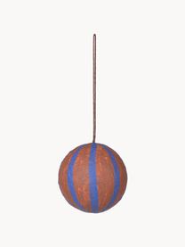 Palline di Natale Sphere, Ø 8 cm, 3 pz, Polpa di cotone, Marrone, blu elettrico, Ø 8 cm