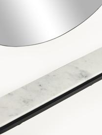 Ovale wandspiegel Verena van marmer, Frame: metaal plank, Zwart, B 60 x H 90 cm
