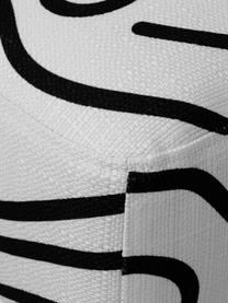 Vzorovaná podnožka s kovovými nožičkami Fluente,  bílá/černá, Š 62 cm