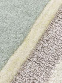 Ručně všívaný vlněný koberec s různou výškou povrchu Pierre, Odstíny modré, krémově bílá, Š 200 cm, D 300 cm (velikost L)