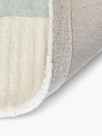 Tapis en laine texturé tufté main Pierre, Tons bleus, blanc crème, larg. 200 x long. 300 cm (taille L)
