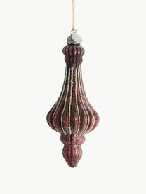 Addobbi per albero di Natale Norille, alt. 16 cm, 4 pz, Vetro, Vino rosso, dorato, Ø 7 x Alt. 16 cm