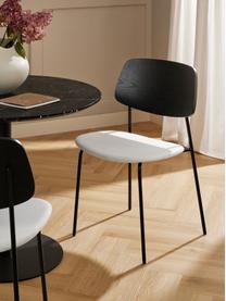 Drevená čalúnená stolička Nadja, 2 ks, Krémovobiela, čierna, Š 51 x H 52 cm