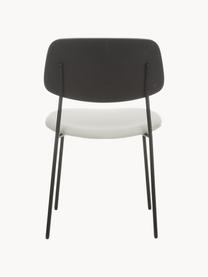 Dřevěné židle s čalouněným sedákem Nadja, 2 ks, Krémově bílá, černá, Š 51 cm, H 52 cm