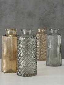 Set de jarrones de vidrio Panja, 4 uds., Vidrio, Tonos beige y grises, Ø 6 x Al 14 cm
