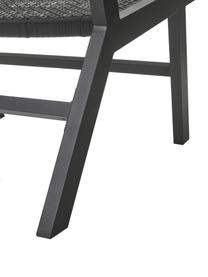 Sillón para exterior en aspecto madera Palina, Estructura: metal con pintura en polv, Asiento: malla de plástico, Negro, An 57 x F 78 cm