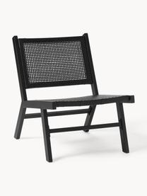 Sillón para exterior en aspecto madera Palina, Estructura: metal con pintura en polv, Asiento: malla de plástico, Negro, An 57 x F 78 cm