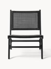 Sillón para exterior en aspecto madera Palina, Estructura: metal con pintura en polv, Asiento: malla de plástico, Negro, An 57 x F 78 cm