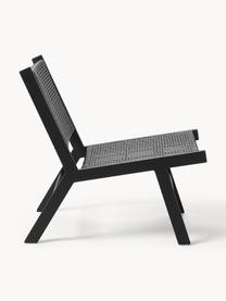 Tuin loungefauteuil Palina in houtoptiek, Frame: gepoedercoat metaal, Zitvlak: kunststoffen vlechtwerk, Zwart, B 57 x H 78 cm