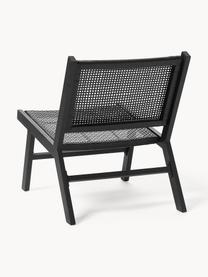 Tuin loungefauteuil Palina in houtoptiek, Frame: gepoedercoat metaal, Zitvlak: kunststoffen vlechtwerk, Zwart, B 57 x H 78 cm