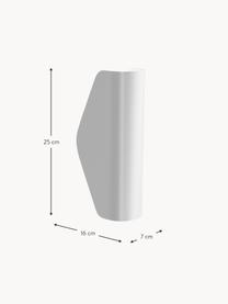 Kleine wandlamp Notta, Gecoat metaal, Wit, D 16 x H 25 cm