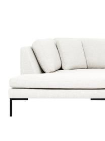 Hoekbank Emma met metalen poten, Bekleding: polyester, Frame: massief grenenhout, FSC-g, Poten: gepoedercoat metaal, Geweven stof gebroken wit, B 302 x D 220 cm, hoekdeel links
