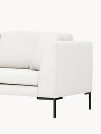 Ecksofa Emma mit Metall-Füßen, Bezug: Polyester 100.000 Scheuer, Gestell: Massives Kiefernholz, Bir, Füße: Metall, pulverbeschichtet, Webstoff Off White, B 302 x T 220 cm, Eckteil links