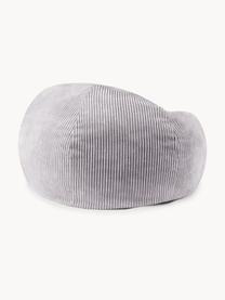 Pouf fait main en velours côtelé pour enfant Flora, Velours côtelé gris clair, larg. 85 x haut. 50 cm