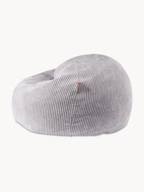 Pouf fait main en velours côtelé pour enfant Flora, Velours côtelé gris clair, larg. 85 x haut. 50 cm