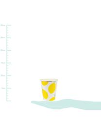 Tazza senza manico di carta Lemon, 8 pz., Carta, sventati, Bianco, giallo, verde, Ø 8 x Alt. 8 cm