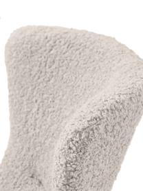 Poltrona in teddy grigio con gambe in metallo Wing, Rivestimento: poliestere (tessuto teddy, Struttura: metallo zincato, Teddy grigio, nero, Larg. 77 x Alt. 109 cm