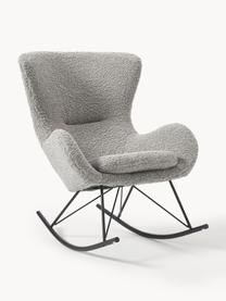 Plyšová hojdacia stolička Wing, Plyšová sivá, čierna, Š 77 x V 109 cm